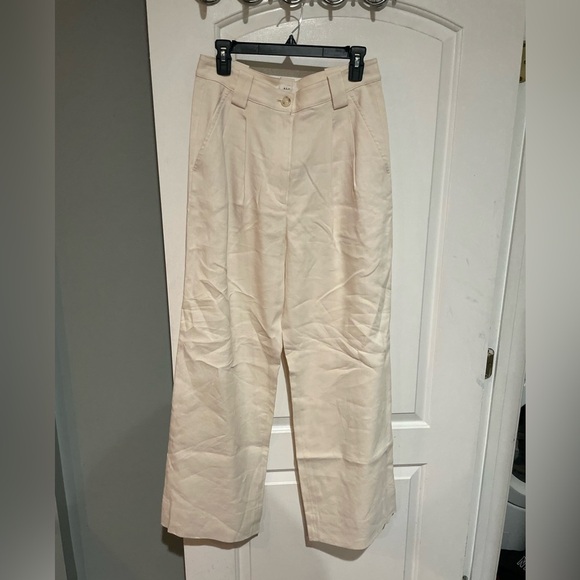 New! A.L.C. Tommy II Cream Pleated Wide-Leg Relaxed Women's Trousers 🤍 size 6 - Picture 13 of 13